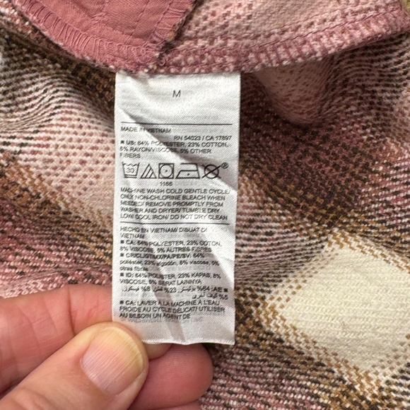 OLD NAVY Women's Utility Jacket Shacket Sz M Pink Plaid Long line Outdoor Soft - Picture 9 of 11